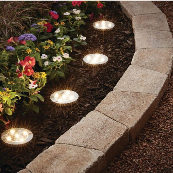 Solar Powered Stainless Steel LED Landscape Disc Lights - Image 2